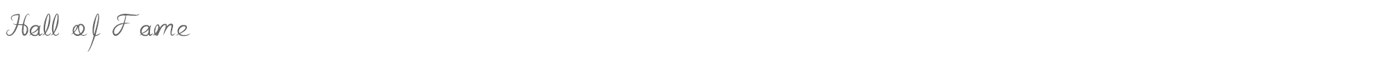 Sample characters Hall of Fame Font
